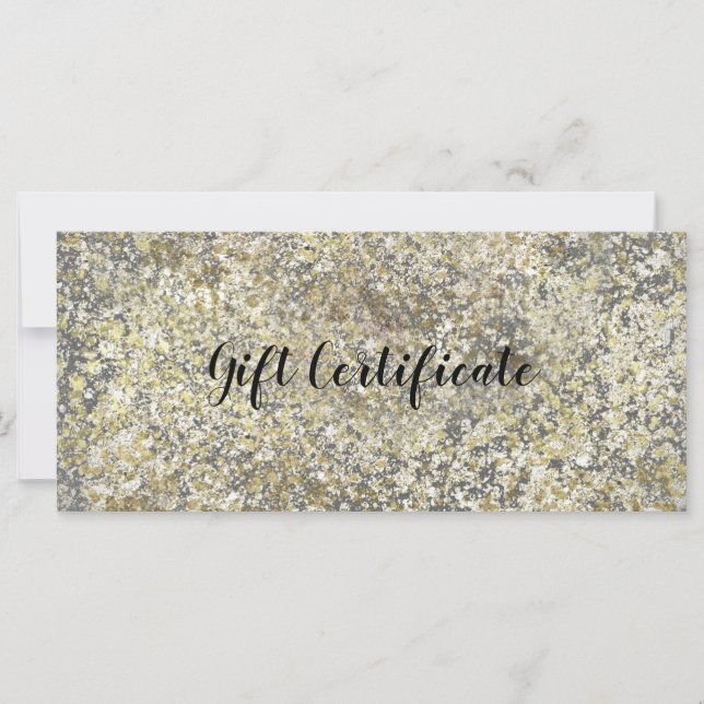 Guld Glitter Spricka Modern Chic Presentkort (Framsida)