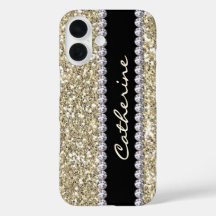 Guld-Glitter-stammarna med Namn och Mongram
