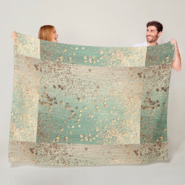 Guld Glitter Stardust on Sea Grönt Whimsical Fleecefilt