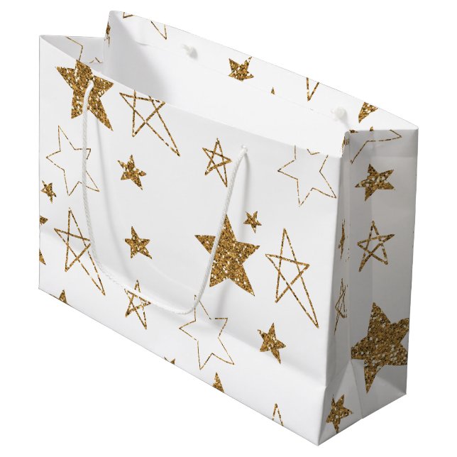 Guld Glitter Stars (Framsidan Vinklad)