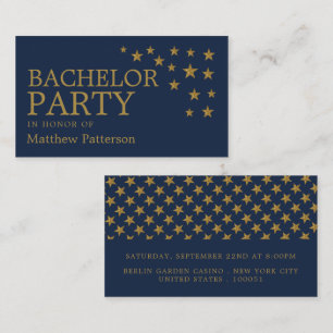Guld Glitter Stars, Bachelor Party Biljett Inbjuda