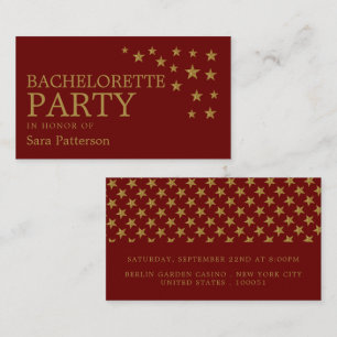 Guld Glitter Stars, Bachelorette Party Biljett