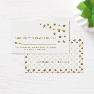 Guld Glitter Stars, blöjare Raffle Biljett