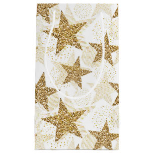 Guld Glitter Stars Gift Bag