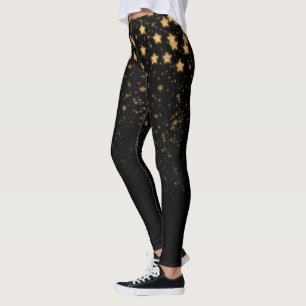 Guld Glitter Stars Leggings