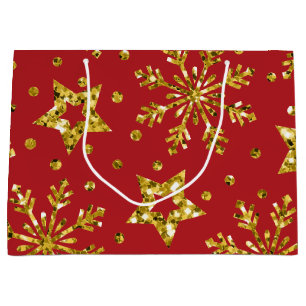 Guld Glitter Stars & Snöflingor