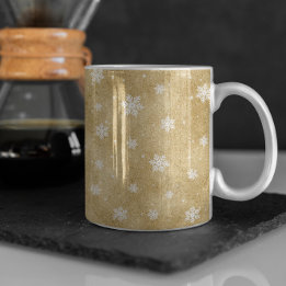 Guld Glitter Stars Snöflingor Kaffe Mugg