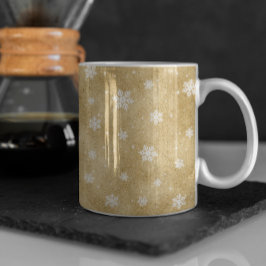 Guld Glitter Stars Snöflingor Kaffe Mugg