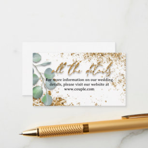 Guld glitter stilfull bröllopsdetaljkort tilläggskort
