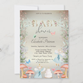 Guld Glitter Svamp Baby Möss Barnkalas Inbjudningar