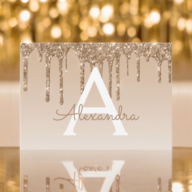 Guld Glitter Sweet 16 Spara datumet Inbjudningar (Skapare uppladdad)