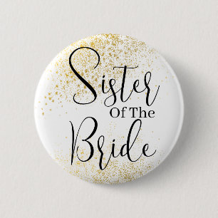 Guld Glitter syster till bride bröllop Button Knapp