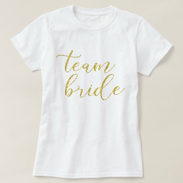 Guld Glitter-teamet Bride Bröllop Tröja (Design framsida)
