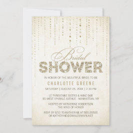 Guld Glitter Titta Inbjudningskort för möhippan