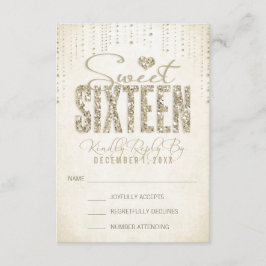 Guld Glitter Titta på Sweet sixteen OSA kort