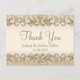 Guld Glitter Titta Tack Vykort