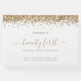 Guld Glitter tjugoförsta Födelsedagsfesten Gästböcker