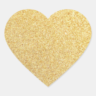 Guld Glitter Tom Mall Skriv In Din Text Modern Hjärtformat Klistermärke