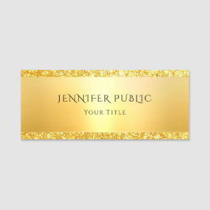 Guld Glitter Trendig Elegant Glamoral mall Namnbricka