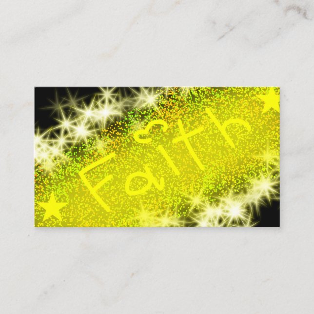 Guld Glitter Tro AffärsKort Visitkort (Framsida)