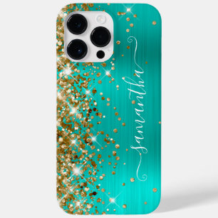 Guld Glitter Turkos Glam Modern Feminina Signatur