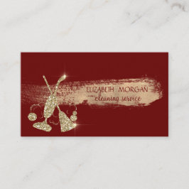 Guld Glitter, vakuumrengörare, rumsrött Visitkort