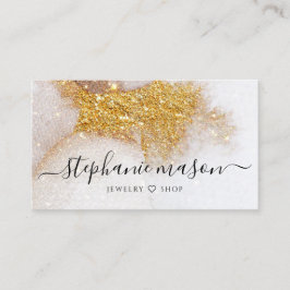 Guld Glitter Vattenfärg Abstrakt AffärsKort
