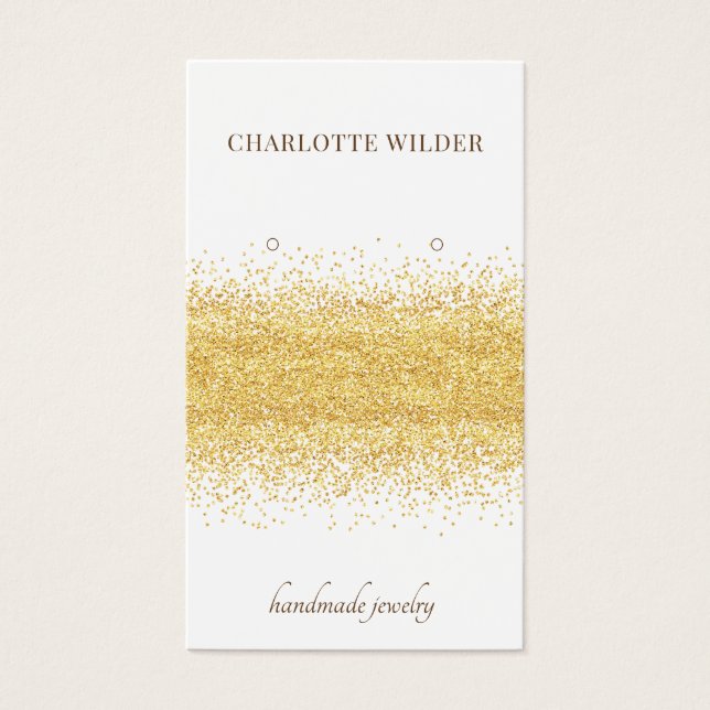 Guld Glitter vid Vita  Visitkort (Framsidan)