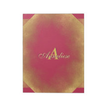 Guld Glitter Viva Magenta Fab eget namn Monogram