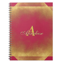 Guld Glitter Viva Magenta Fab eget namn Monogram