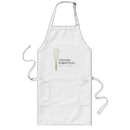 Guld Glitter Whisk Bakery Apron Långt Förkläde