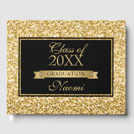 Guld Glitter White Sparks Gästböcker