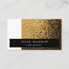 Guld Glitter & White Trendig Professionell Artist Visitkort