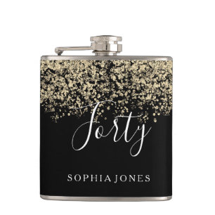 Guld Glitter Womans Manar 40:e födelsedag Party Gi Fickplunta