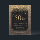 Guld Glitter Wood 50:e Födelsedagsfesten Black Inbjudningar<br><div class="desc">Den här eleganten har en rustik träbakgrund,  svart bakgrund,  guld glitter och anpassningsbar. Vilket vackert sätt att inbjudan era gäster till detta speciella tillfälle.</div>