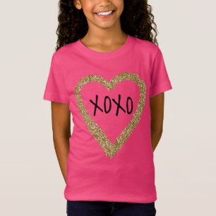 Guld Glitter XOXO T Shirt