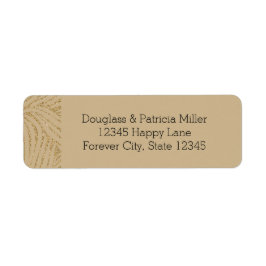 Guld Glitter Zebra tryck Returadress Etikett