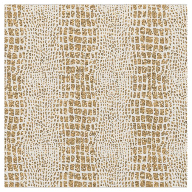 Guld- glitteralligatortryck tyg (Närbild)