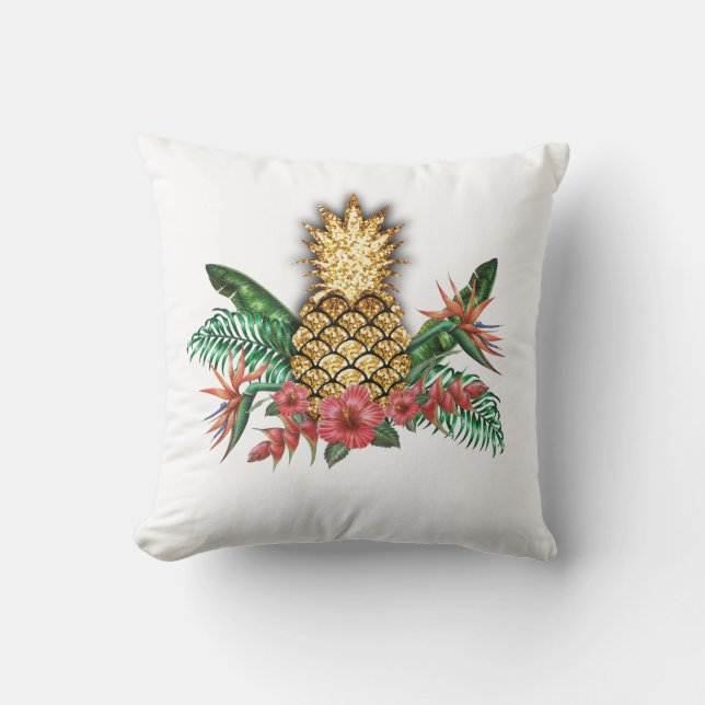 Guld- glitterananas kudder kudde (Framsida)