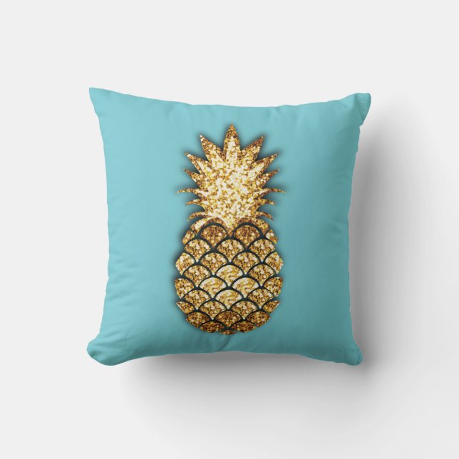 Guld- glitterananas kudder kudde (Framsida)