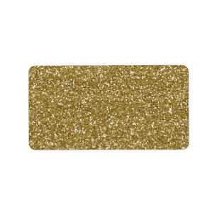 Guld- glitterbakgrundsmall adressetikett