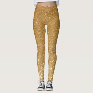 guld- glitterdamasker leggings