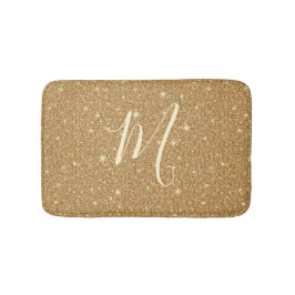 Guld- glitterGlam för Monogram Badrumsmatta