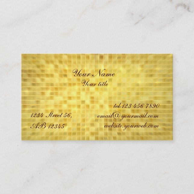 Guld- glitterglamourvisitkort visitkort (Framsida)