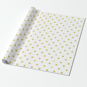 Guld- glitterhjärtamönster presentpapper