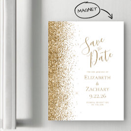 Guld Glitterkant Vit Magnetisk Spara Datum