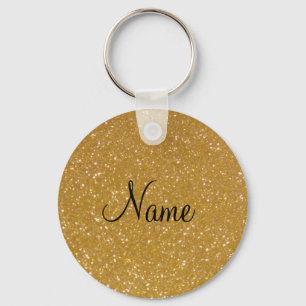 Guld- glitterkeychain för Faux med skins skymter Nyckelring