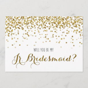 Guld- glitterkonfettiar ska dig är min Jrbrudtärna Inbjudningar