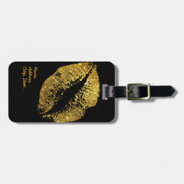 Guld- glitterläppar bagagebricka