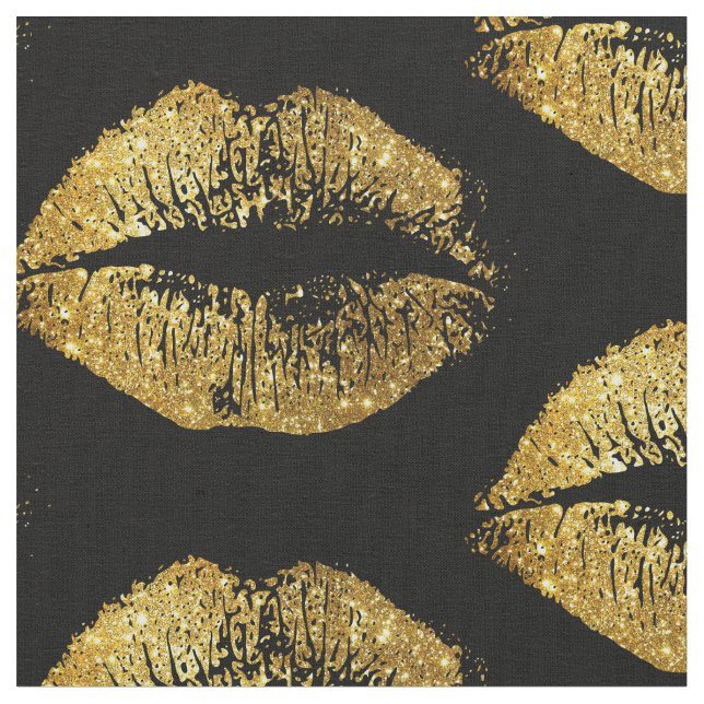 Guld- glitterläppar tyg (Närbild)